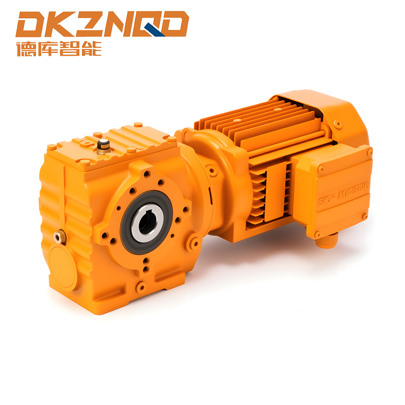 Motor reductor cu angrenaj melcat elicoidal în unghi drept orizontal seria K